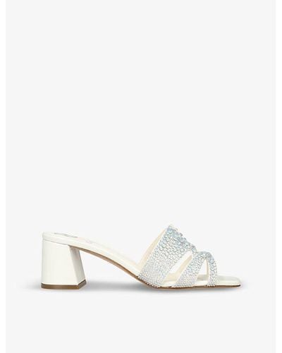 Gina Antwerp Crystal-embellished Leather Sandals - White