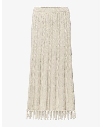 Lovechild 1979 Estella Cable-knit Lambswool-blend Maxi Skirt X - Natural
