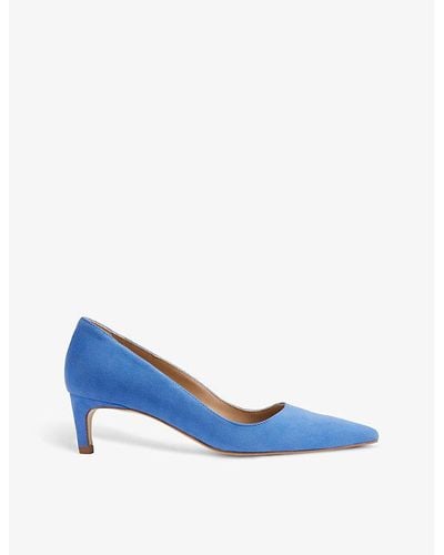 LK Bennett Ava Kitten-heel Suede Court Shoes - Blue