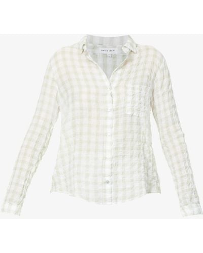 Bella Dahl Gingham-print Cotton-blend Shirt - White
