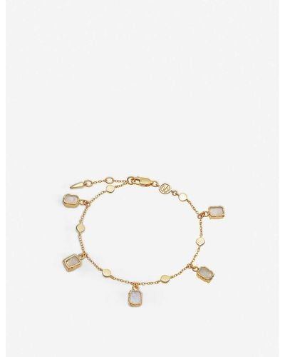 Missoma Lena 18ct Yellow -plated Vermeil Sterling-ilver And Rainbow Moonstone Charm Bracelet - Metallic