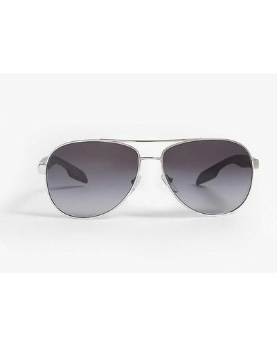 Prada Linea Rossa Ps53p Pilot-frame Sunglasses - Black