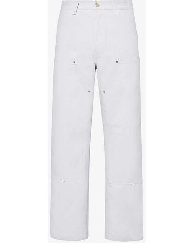 Carhartt Straight-leg Mid-rise Organic-cotton Trousers - White