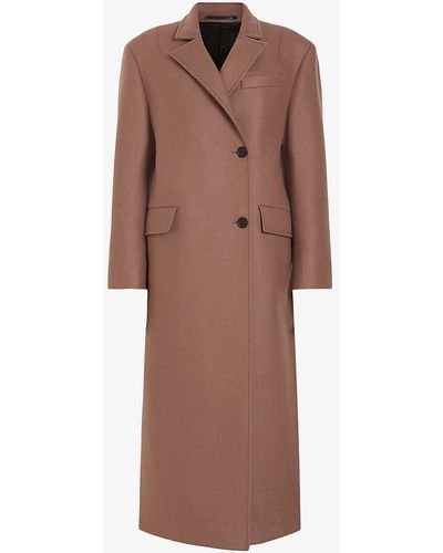 AllSaints James Maxi Wool-blend Coat - Brown
