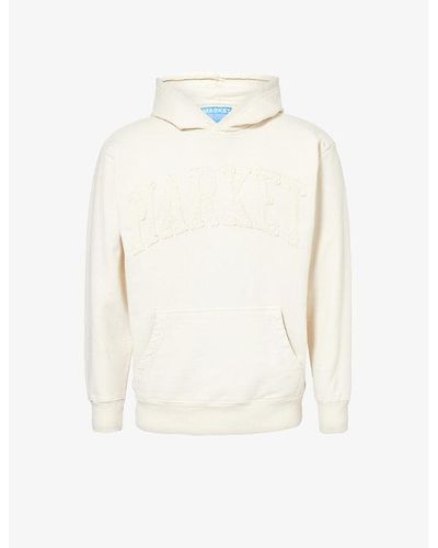 Market Arc Brand-embroidered Cotton-jersey Hoody X - White