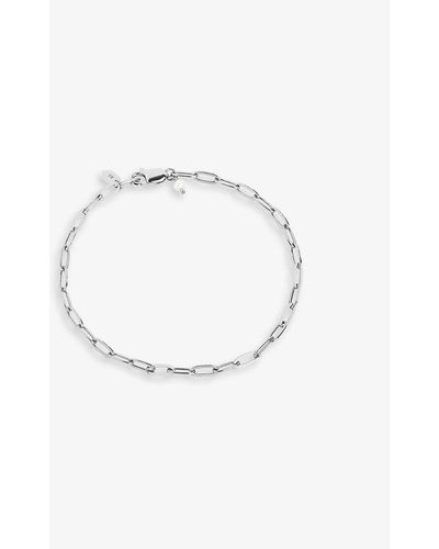 Maria Black Gemma Small/medium Rhodium-plated Sterling Silver And Pearl Chain Bracelet - White