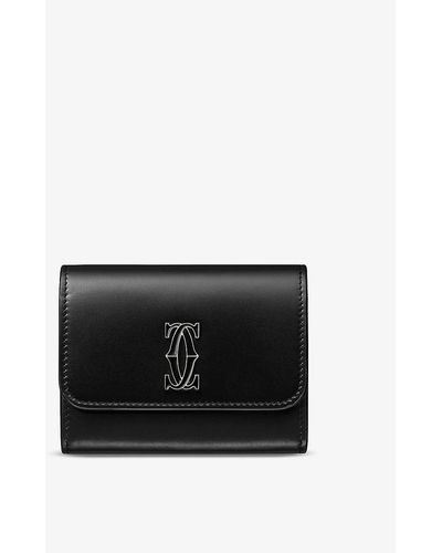 Cartier C De Mini Leather Wallet - Black