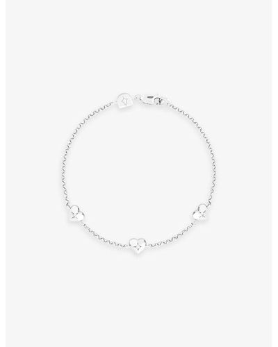 Astrid & Miyu Heart Charm -plated Sterling-silver And Cubic Zirconia Bracelet - White