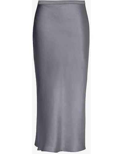 Anine Bing High-rise Silk Maxi Skirt - Grey