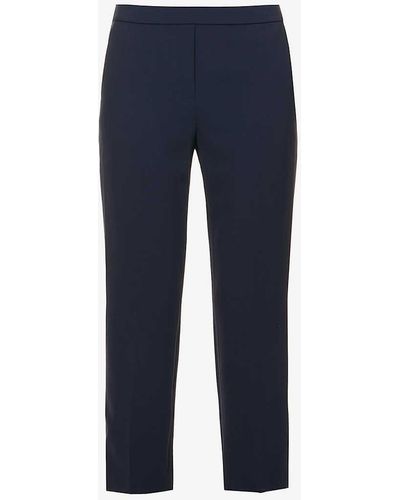 Theory Treeca Tapered Mid-rise Woven Trousers - Blue