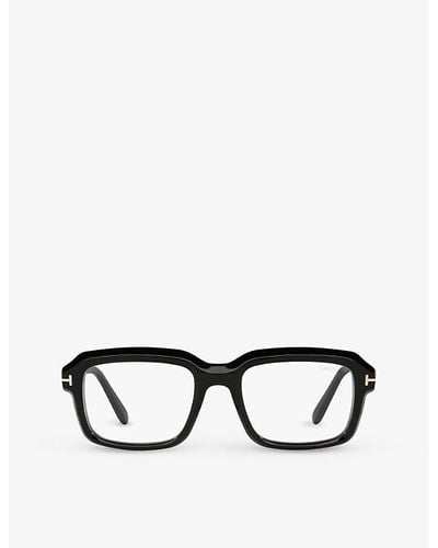 Tom Ford Tr001703 Ft5888-b Rectangle-frame Acetate Glasses - Black
