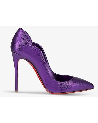 Christian Louboutin Hot Chick Scalloped Leather Court Shoes - Purple