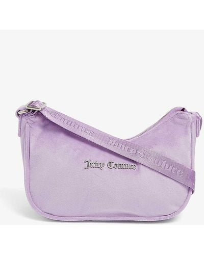 Juicy Couture Logo-plaque Velour Shoulder Bag - Purple