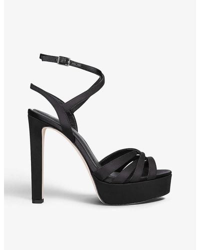 PAIGE Charlee Strappy Satin Sandals - Black