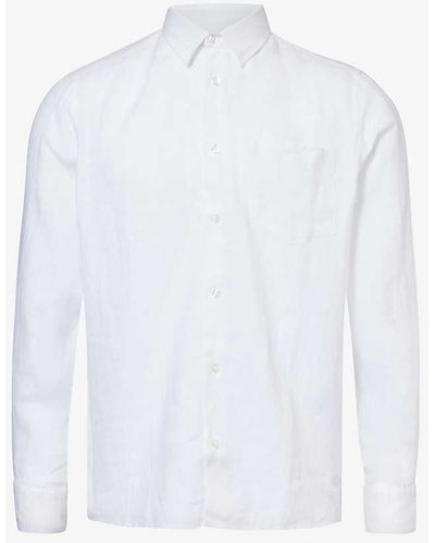 Vilebrequin Caroubis Logo-embroidered Linen Shirt - White