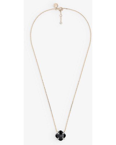 The Alkemistry X Morganne Bello Clover 18ct Rose-gold, Onyx And Diamond Necklace - White