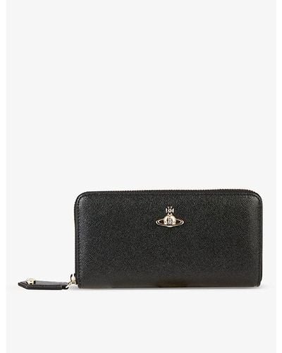 Vivienne Westwood Victoria Orb-logo Zip-around Leather Wallet - Black