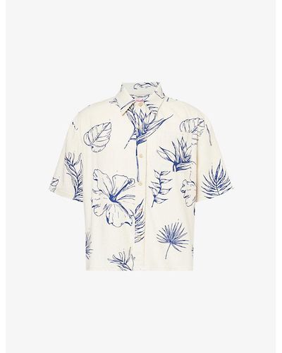 The Elder Statesman Floral-print Relaxed-fit Cotton And Silk Shirt X - White