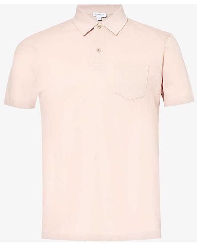 Sunspel Riviera Regular-fit Short-sleeve Cotton-knit Polo Shirt - Pink