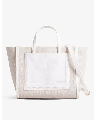 Ted Baker Krysten Bar-detail Saffiano Leather Mini Tote Bag in