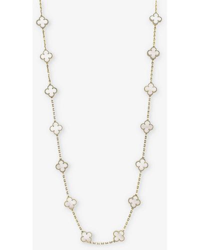 Van Cleef & Arpels Vintage Alhambra Small 18ct Yellow-gold And Mother-of-pearl Necklace - Natural