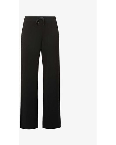 Spanx Airluxe Wide-leg Mid-rise Stretch-jersey Trouser - Black