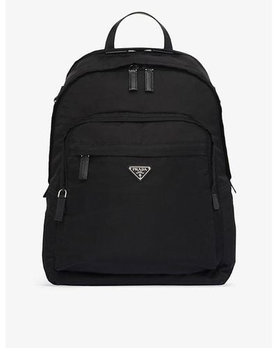 Prada Re-nylon Recycled-nylon And Leather Backpack - Black