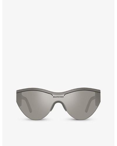 Balenciaga 6e000185 Bb0004s Round-frame Acetate Sunglasses - Gray
