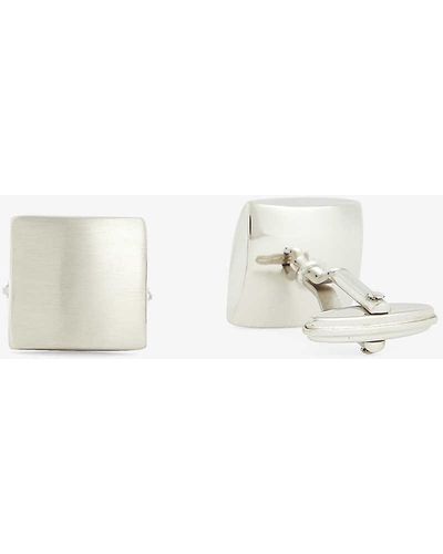 Lanvin Square Brass Cufflinks - White
