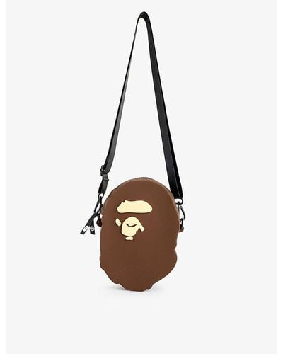 A Bathing Ape Ape Head Silicone Shoulder Bag - Brown