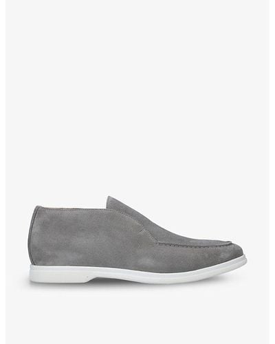 Eleventy Slip-on Suede Ankle Boots - Gray