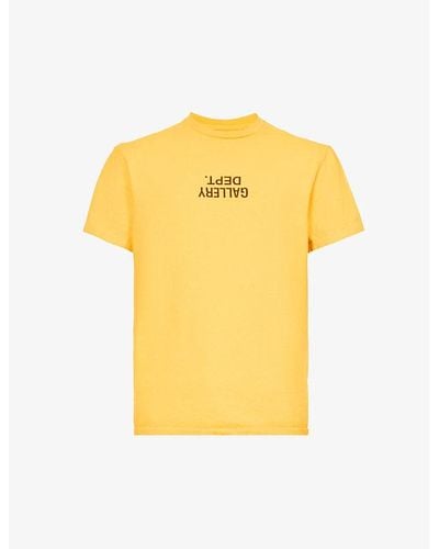 GALLERY DEPT. Logo-print Short-sleeved Cotton-jersey T-shirt - Yellow