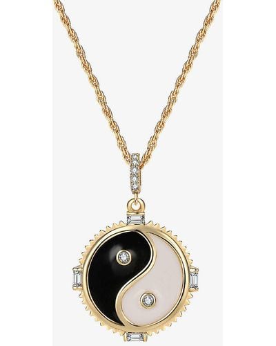 Celeste Starre Balance Me 18ct -plated Brass And Zirconia Pendant Necklace - Pink