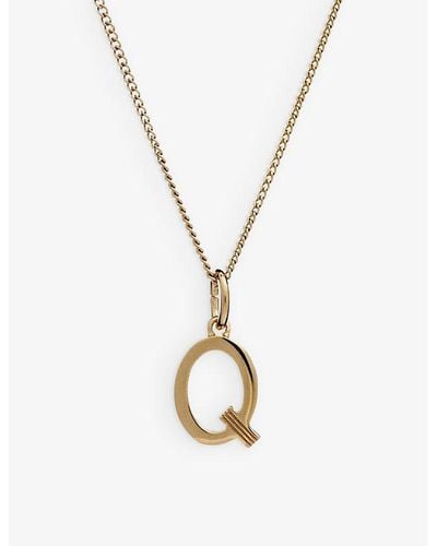 Rachel Jackson Art Deco Q Initial 22ct Yellow Gold-plated Sterling-silver Necklace - Metallic