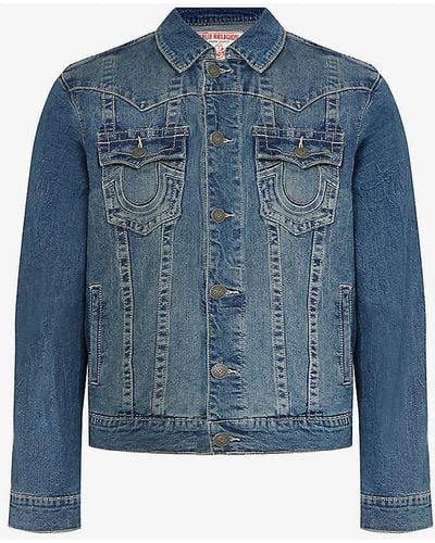 True Religion Jimmy Flap-pocket Stretch-denim Jacket - Blue