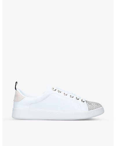 KG by Kurt Geiger Liza Logo-embossed Low-top Faux-leather Sneakers - White