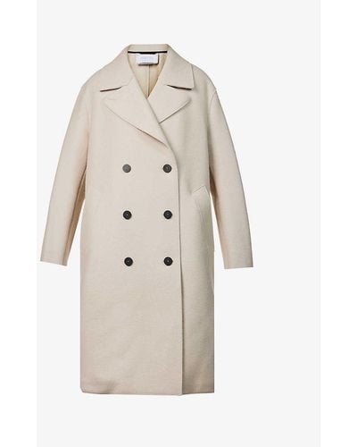 Harris Wharf London Sailor Double-breasted Wool Coat - Natural