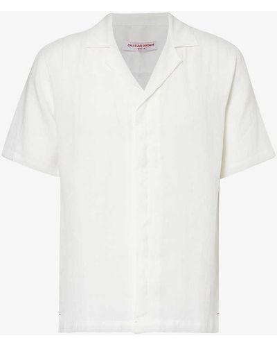 Orlebar Brown Maitan Short-sleeve Linen Shirt - White
