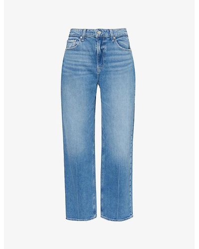 PAIGE Heartthrob Straight-leg High-rise Stretch-denim Jeans - Blue
