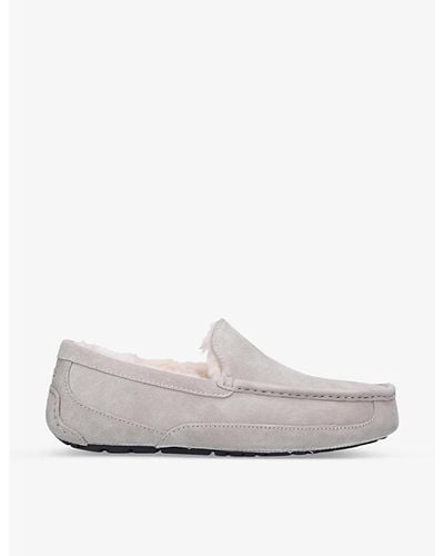 UGG Ascot Shearling-lined Suede Slippers - Gray