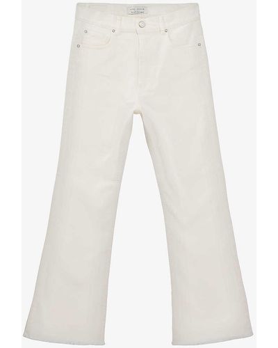 IKKS Frayed-hem Flared High-rise Jeans - White