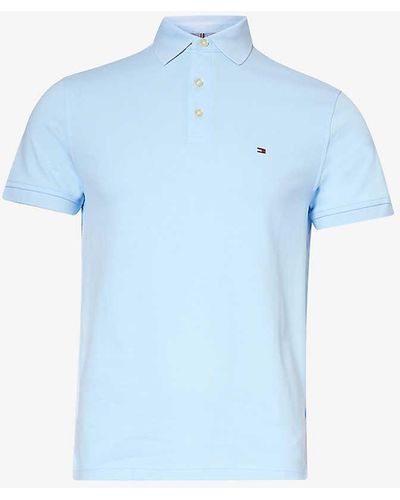 Tommy Hilfiger 1985 Logo-embroidered Stretch-cotton Piqué Polo Shirt - Blue