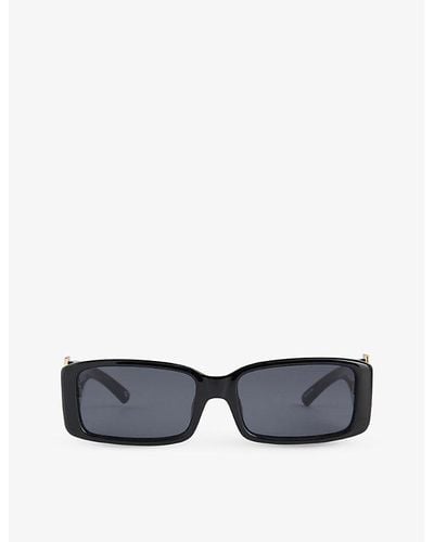 Le Specs Cruel Intentions Rectangle-frame Polyethylene Sunglasses - Blue