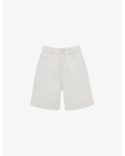 Whistles Patch-pocket Regular-fit Denim Shorts - White