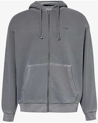GYMSHARK Everywear Comfort Logo-embossed Zip-fastened Cotton-jersey Hoody - Grey