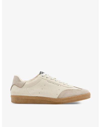 AllSaints Leo Logo-embossed Suede Low-top Trainers - White