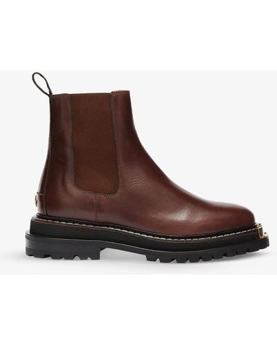 Sandro Noha Leather Chelsea Boots - Brown