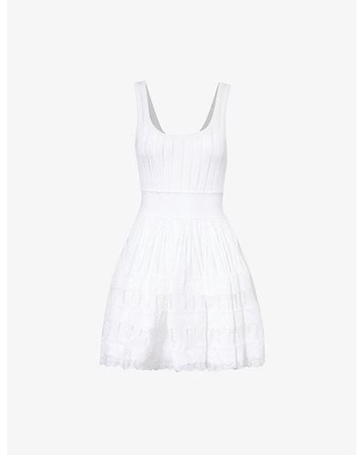 Alaïa Crinoline Round-neck Stretch-woven Mini Dress - White