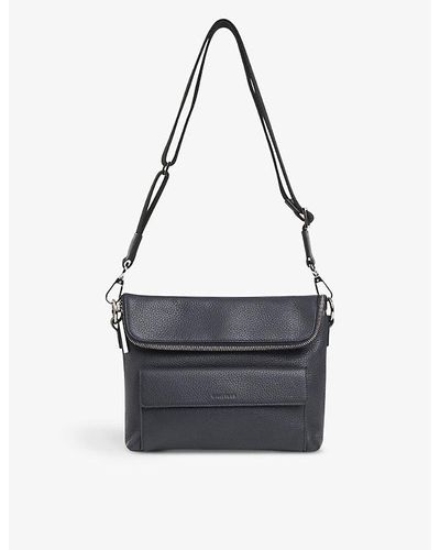 Whistles Vida Flap over Grained leather Crossbody Bag in Green Lyst