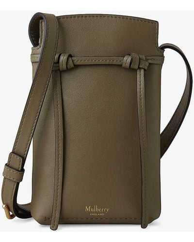 Mulberry Clovelly Leather Phone Pouch - Green